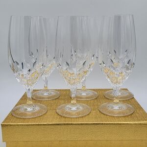 Royal Crystal Wine Glasses Flutes Set of 6 #2744